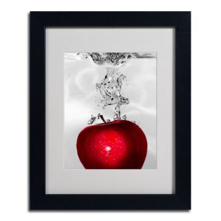 Roderick Stevens Red Apple Splash Framed Matted Giclee Art