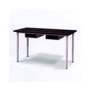 Adjustable Height Steel Frame Science Table with Black Chemical