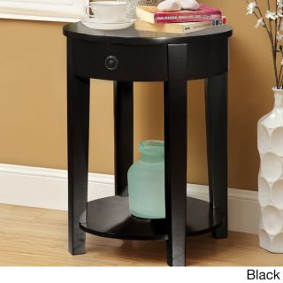 Furniture of America Venzoli Round Top Side Table with Storage Drawer