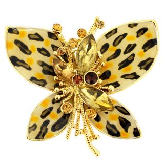 Cubic Zirconia Leopard Butterfly Pin Brooch   16789268  
