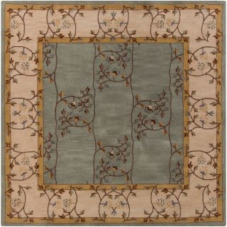 Hand tufted Calhoun Traditional Floral Slate Grey Wool Rug (4 Square)