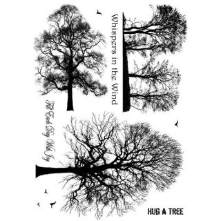 Crafty Individuals Unmounted Rubber Stamp 4.75 X7 Pkg   Winter Trees