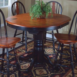 Sunset Trading Oval Cafe Counter Height Dining Table with Butterfly Leaf   Dining Tables