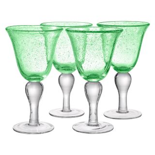Artland Inc. Iris Light Green Goblet Glasses   Set of 4   Drinking Glasses