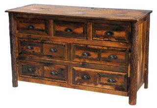 Barnwood 7 Drawer Dresser   Clear Catalyzed Lacquer over Natural Wood