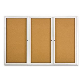 Quartet 72 x 48 in. Enclosed Cork Bulletin Board with Aluminum Frame   Bulletin Boards
