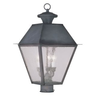 Livex Mansfield 2169 61 3 Light Outdoor Post Head in Charcoal