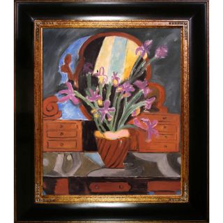 Vase with Iris Matisse Framed Original Painting by Tori Home