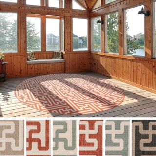 Meticulously Woven Nikki Contemporary Geometric Indoor/ Outdoor Area