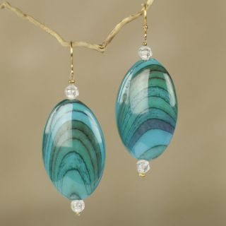 Handcrafted Recycled Plastic Odopa in Teal Earrings (Ghana)