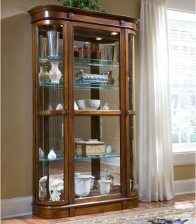 Pulaski Pecan Curio Display Cabinet