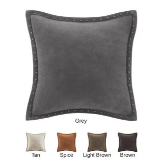 Madison Park Stud Trim Suede Feather Down Filled 20 inch Throw Pillow
