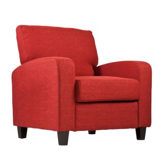 Portfolio Park Avenue Crimson Red Hand tied Chair and Ottoman