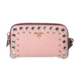 Prada Jeweled Light Pink Leather Wristlet  ™ Shopping