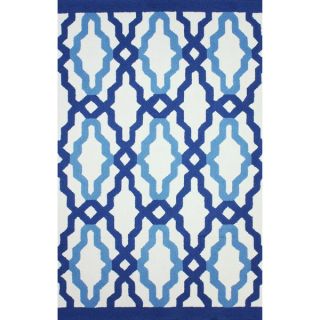 nuLOOM Hand hooked Indoor/ Outdoor Trellis Blue Rug (86 x 116