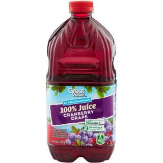 Great Value 100% Cranberry/Concord Grape Juice, 64 fl oz