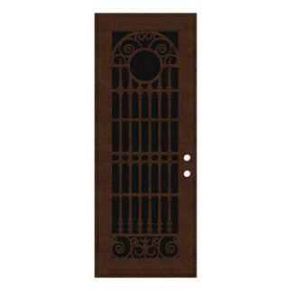 Unique Home Designs 36 in. x 96 in. Spaniard Copperclad Left Hand Surface Mount Aluminum Security Door with Charcoal Insect Screen 1S2029EM2CCISA