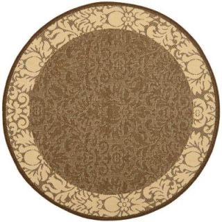 Safavieh Courtyard Chocolate/Natural 5 ft. 3 in. x 5 ft. 3 in. Round Area Rug CY2727 3409 5R