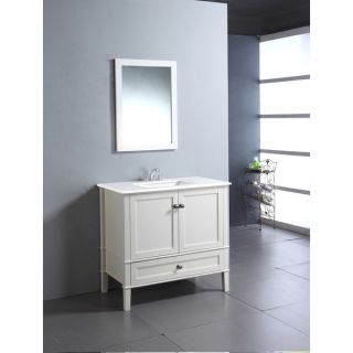 WYNDENHALL Windham Soft White 37 inch Bath Vanity Set with Two Doors