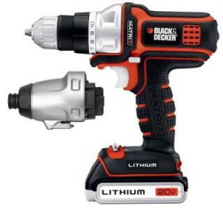 BLACK+DECKER 20 Volt Max Lithium Ion Matrix Drill and Impact Combo Kit (2 Tool) BDCDMT120IA