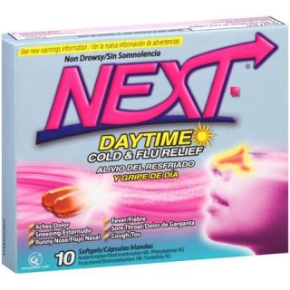 Next Daytime Cold & Flu Relief Softgels, 10 count