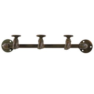 Natural Wood Finish Wood Coat Hanger with Metal Brace and 14 Hooks