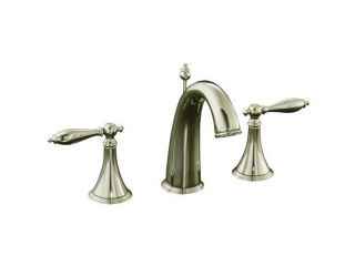 KOHLER K 310 4M SN Finial Traditional Widespread Lavatory Faucet w/ Lever Handles Polished Nickel  Bathroom Faucet
