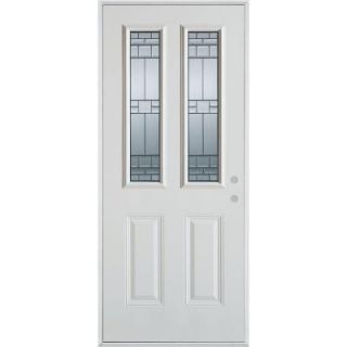 Stanley Doors 32 in. x 80 in. Architectural 2 Lite 2 Panel Prefinished White Steel Prehung Front Door 1510SSL2 S 32 L