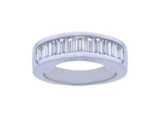 2.00 ct Ladies Baguette Cut Diamond Wedding Band in Channel Se in 18 kt White Gold