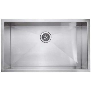 World Imports Zero Radius Undercounter Stainless Steel 29 1/2 in. x 16 1/2 in. Single Bowl Kitchen Sink in Satin BF3219