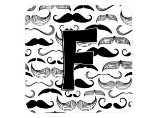 Set of 4 Letter F Moustache Initial Foam Coasters CJ2009 FFC