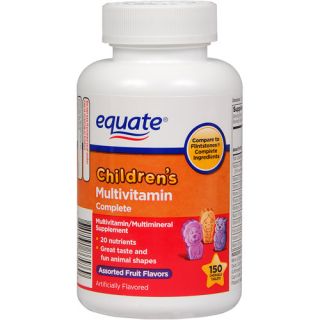 Equate Children's Complete Assorted Fruit Flavored Multivitamin/Multimineral Supplement, 150ct