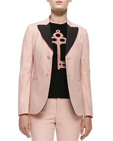RED Valentino Two Button Blazer W/ Contrast Lapels