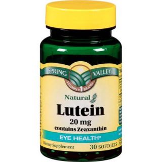 Spring Valley Natural Lutein with Zeaxanthin Dietary Supplement Softgels, 20mg, 30 count