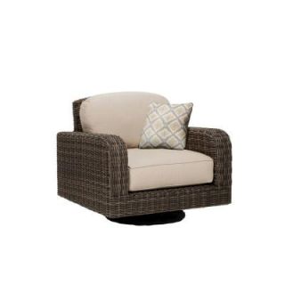 Brown Jordan Northshore Patio Motion Lounge Chair in Sparrow with Bazaar Throw Pillow    CUSTOM M6061 LS 3