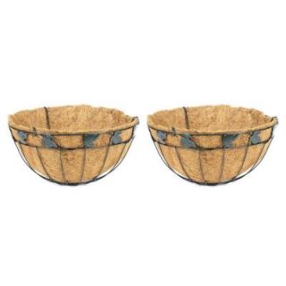 Better Gro 16 in. Coconest/Steel Leaf Design Hanging Basket (2 Pack) 52966