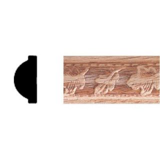 House of Fara 3/8 in. x 3/4 in. x 8 ft. Oak Embossed Leaf Moulding DISCONTINUED 9698