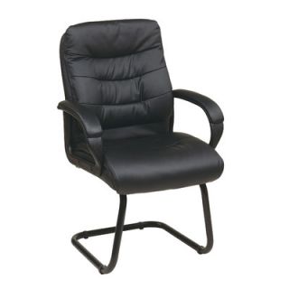 Office Star Faux Leather Mid Back Managers Chair with Padded Flip Arms