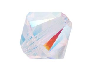 Swarovski Crystal, #5328 Bicone Beads 4mm, 24 Pieces, Crystal AB 2X