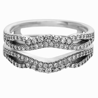 Sterling Silver 1/2ct TDW Diamond Double Infinity Wedding Ring Guard
