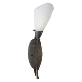 Radionic Hi Tech Iris 1 Light Outdoor Oil Rubbed Bronze Wall Sconce with White Shade IRW118ETEC