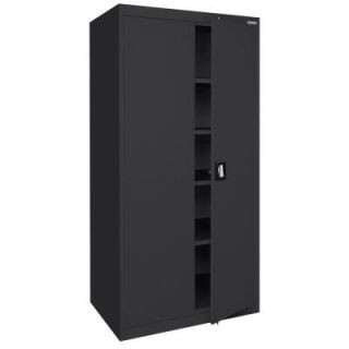 Sandusky Elite Series 78 in. H x 36 in. W x 24 in. D 5 Shelf Steel Recessed Handle Storage Cabinet in Black EA4R362478 09