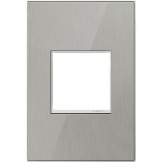 Legrand adorne 1 Gang 2 Module Wall Plate   Brushed Stainless AWM1G2MS4