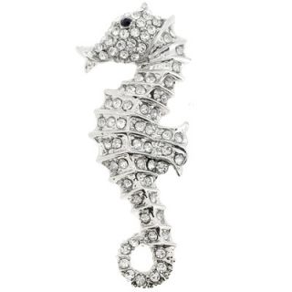 Fantasyard Inc Tanzanite Seahorse and Mermaid Crystal Brooch