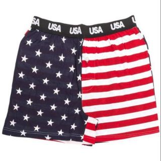Mens Red/White/Blue Stars & Stripes Patriotic USA American Flag Boxers (Small)