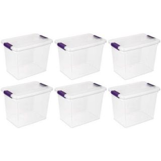 6 Pack) Sterilite 17631706 27 Quart ClearView Latch Box Storage Tote Container
