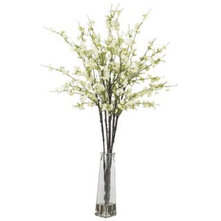 Nearly Natural Cherry Blossoms with Vase Silk Flower Arrangement in