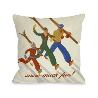 Come Fly With Me Vintage Ski Throw Pillow   15734217  