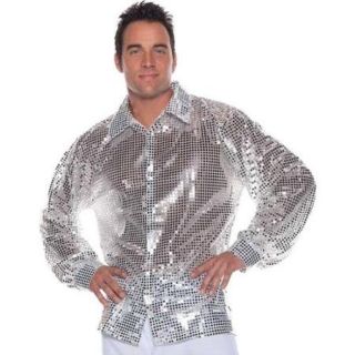 Silver Shimmer Sequin Adult Costume Jacket XX Large