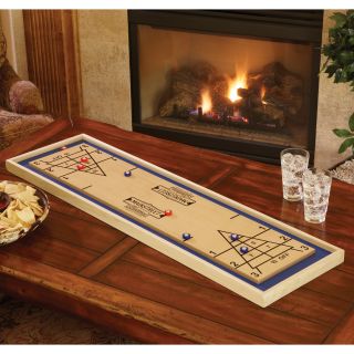 Mainstreet Classics 4 in 1 Wood Shuffleboard with Ring Toss, Flick Football and Horseshoes   Countertop Games